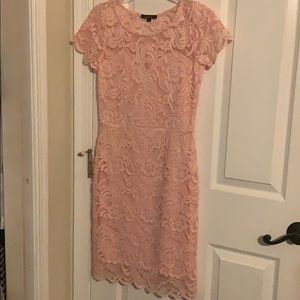 Short, light pink lace dress